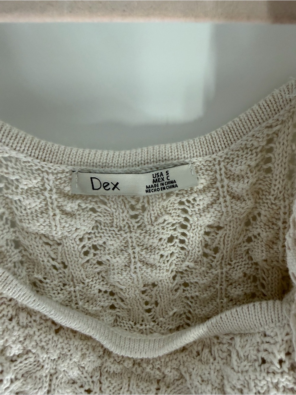 Dex Cream Crochet Ruffle-Trim Tank - Picture 2 of 5